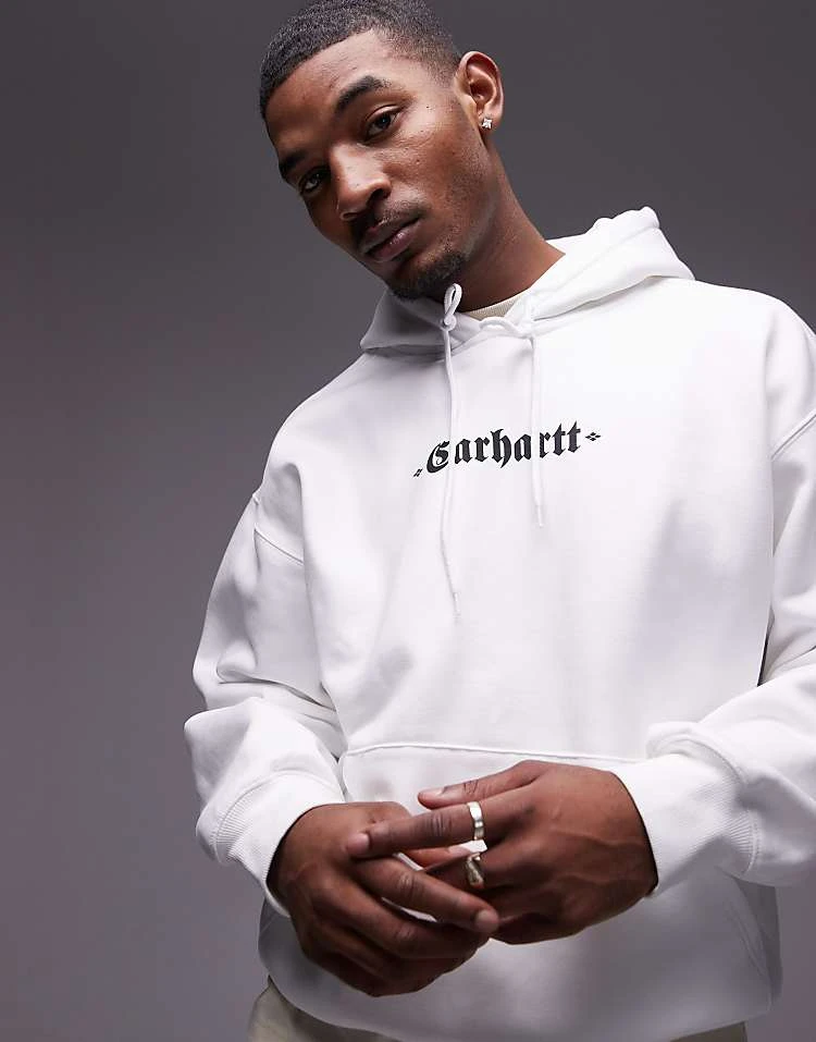 Carhartt WIP Greatest Hits Hoodie In White For Men 2 Carhartt WIP Greatest Hits Hoodie In White For Men - Image 2