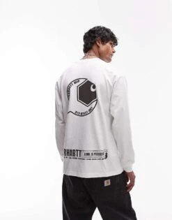 Carhartt WIP Long Sleeve Industry T-shirt In White For Men -Carhartt WIP Sales 207485882 1 white 1