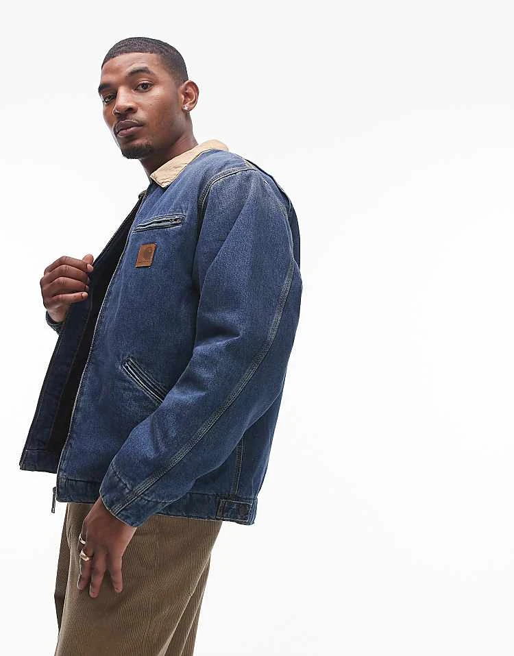 Carhartt WIP OG Detroit Jacket In Blue Wash For Men Mid Blue 5 Carhartt WIP OG Detroit Jacket In Blue Wash For Men Mid Blue - Image 5