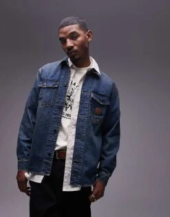 Carhartt WIP Lincoln Shirt Jacket In Mid Wash For Men Mid Blue