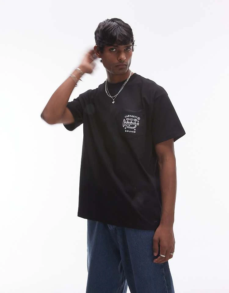 Carhartt WIP Short Sleeve Fragments Pocket T-shirt In Black For Men 5 Carhartt WIP Short Sleeve Fragments Pocket T-shirt In Black For Men - Image 5