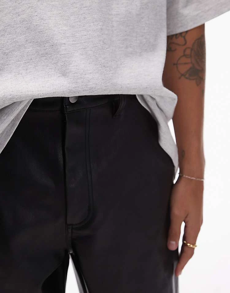 Carhartt WIP Single Knee Faux Leather Trousers In Black For Men 2 Carhartt WIP Single Knee Faux Leather Trousers In Black For Men - Image 2