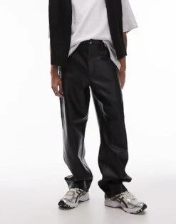 Carhartt WIP Single Knee Faux Leather Trousers In Black For Men 10 Carhartt WIP Single Knee Faux Leather Trousers In Black For Men -Carhartt WIP Sales 207486062 5