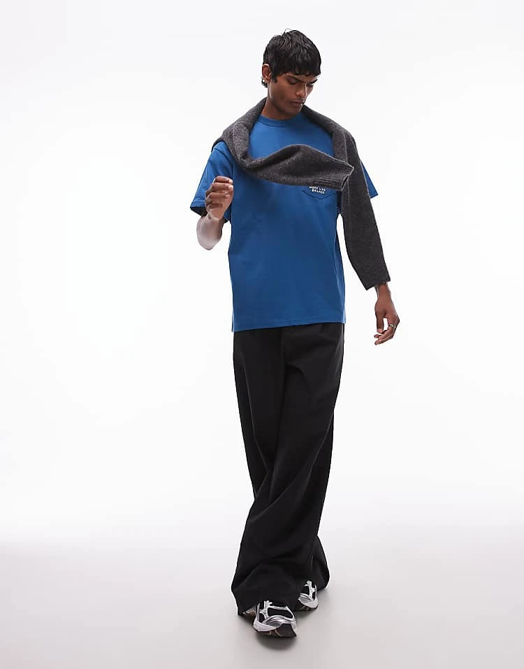 Carhartt WIP Short Sleeve Fragments Pocket T-shirt In Blue For Men Light Grey 2 Carhartt WIP Short Sleeve Fragments Pocket T-shirt In Blue For Men Light Grey - Image 2