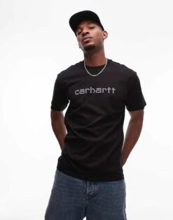 Carhartt WIP Short Sleeve Rivet Script T-shirt In Black For Men