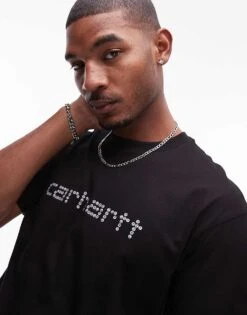 Carhartt WIP Short Sleeve Rivet Script T-shirt In Black For Men -Carhartt WIP Sales 207486121 4