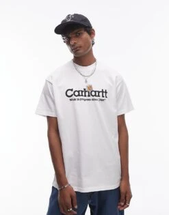 Carhartt WIP Short Sleeve Label Script T-shirt In White For Men -Carhartt WIP Sales 207486157 1 white 1