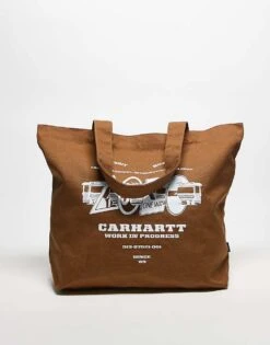 Carhartt WIP Canvas Graphic Tote In Brown For Unisex