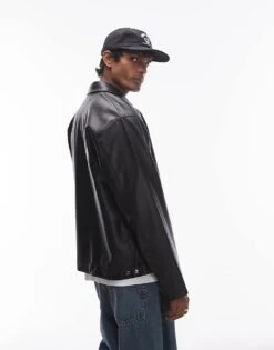 Carhartt WIP Detroit Jacket Faux Leather For Men Black 8 Carhartt WIP Detroit Jacket Faux Leather For Men Black -Carhartt WIP Sales 207486292 4