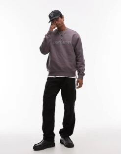 Carhartt WIP Rivet Script Sweatshirt In Brown For Men