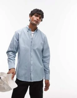 Carhartt WIP Long Sleeve Bolton Shirt In Light Blue For Men