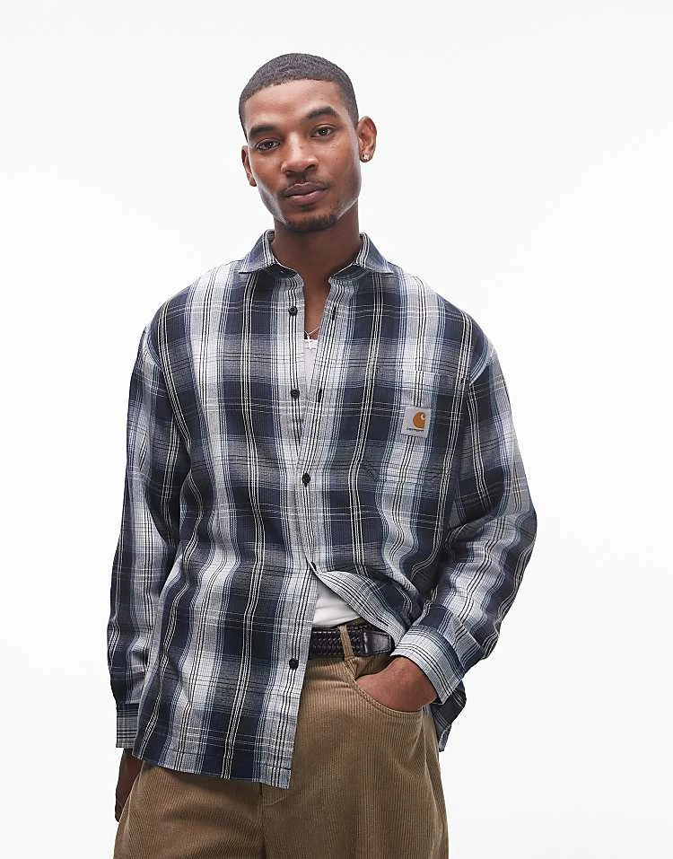 Carhartt WIP Long Sleeve Blanton Shirt In Navy For Men 4 Carhartt WIP Long Sleeve Blanton Shirt In Navy For Men - Image 4