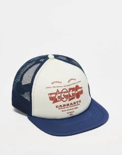 Carhartt WIP Runaway Trucker Cap In Blue For Unisex Mid Blue