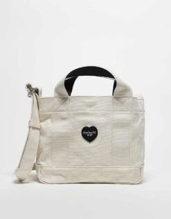 Carhartt WIP Drewe Tote With Heart Logo In Cream For Unisex -Carhartt WIP Sales 207882126 1 cream 1