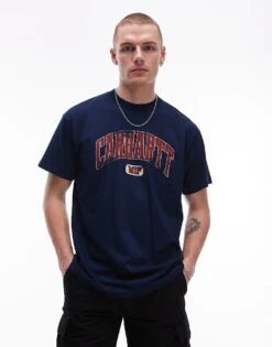 Carhartt WIP Lecture Graphic T-shirt In Navy For Men