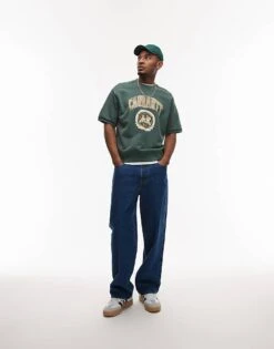 Carhartt WIP Library Graphic Short Sleeve Sweatshirt In Washed Green For Men 7 Carhartt WIP Library Graphic Short Sleeve Sweatshirt In Washed Green For Men -Carhartt WIP Sales 207889488 3