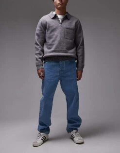 Carhartt WIP Newel Relaxed Tapered Fit Jeans In Light Blue For Men