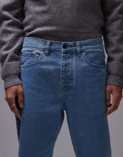 Carhartt WIP Newel Relaxed Tapered Fit Jeans In Light Blue For Men -Carhartt WIP Sales 207889496 5