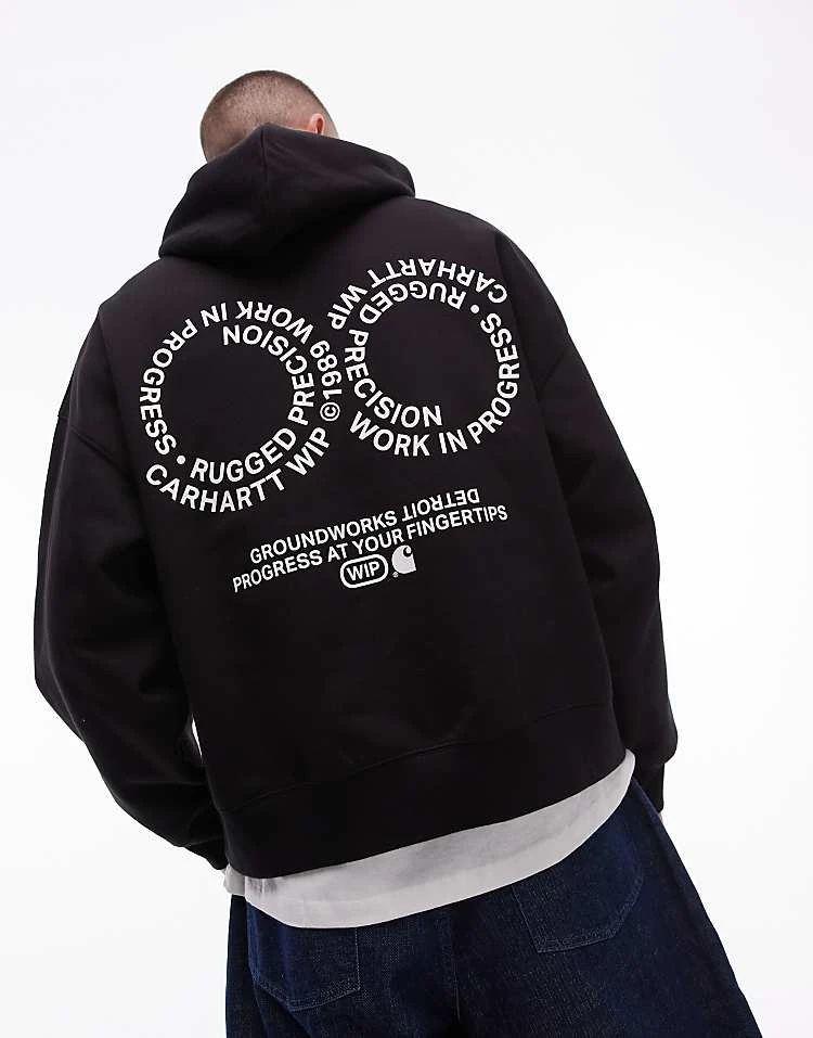 Carhartt WIP Rotation Graphic Hoodie In Black For Men 1 Carhartt WIP Rotation Graphic Hoodie In Black For Men