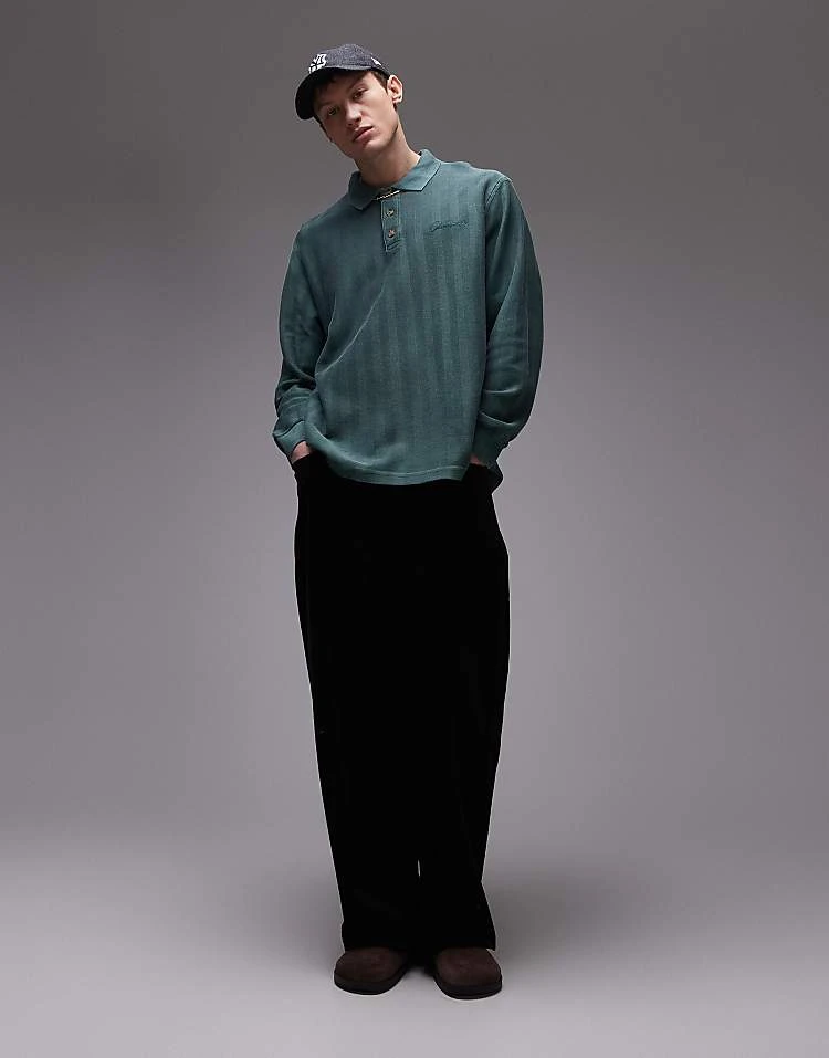 Carhartt WIP Morrison Long Sleeve Rugby Shirt In Green For Men 2 Carhartt WIP Morrison Long Sleeve Rugby Shirt In Green For Men - Image 2