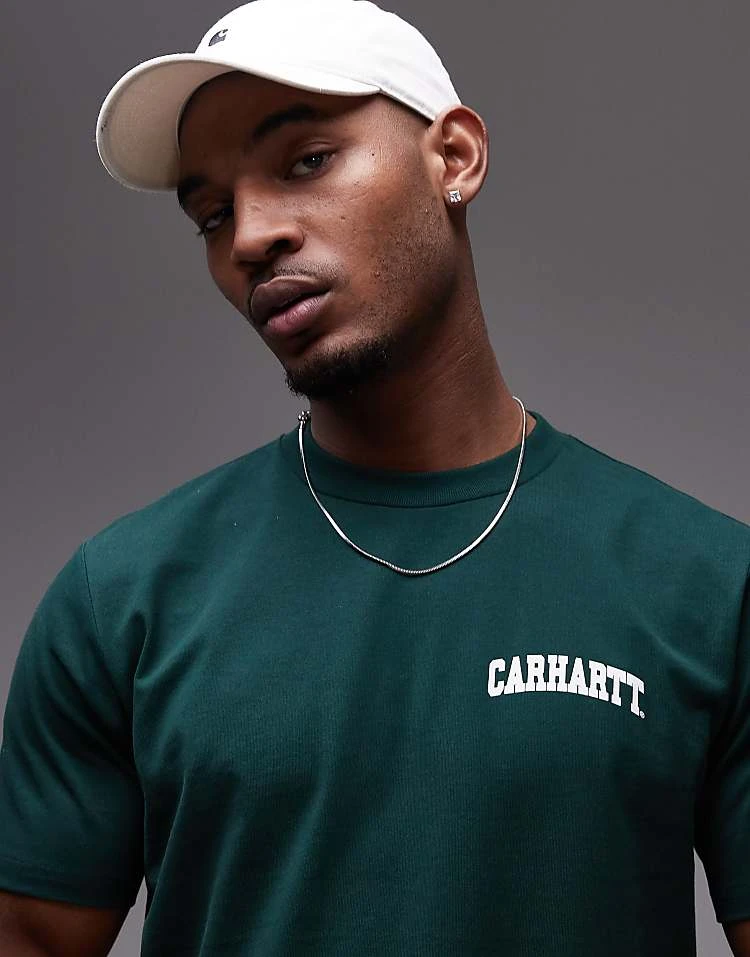 Carhartt WIP University Script T-shirt In Dark Green For Men 2 Carhartt WIP University Script T-shirt In Dark Green For Men - Image 2