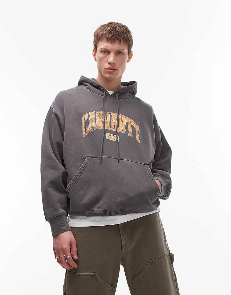 Carhartt WIP Library Graphic Hoodie In Washed Black For Men 5 Carhartt WIP Library Graphic Hoodie In Washed Black For Men - Image 5