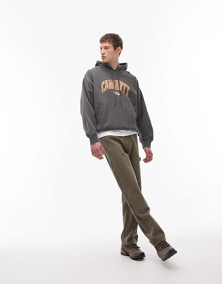 Carhartt WIP Library Graphic Hoodie In Washed Black For Men 3 Carhartt WIP Library Graphic Hoodie In Washed Black For Men - Image 3