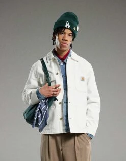 Carhartt WIP Michigan Coat In White For Men -Carhartt WIP Sales 207890013 1 white 1