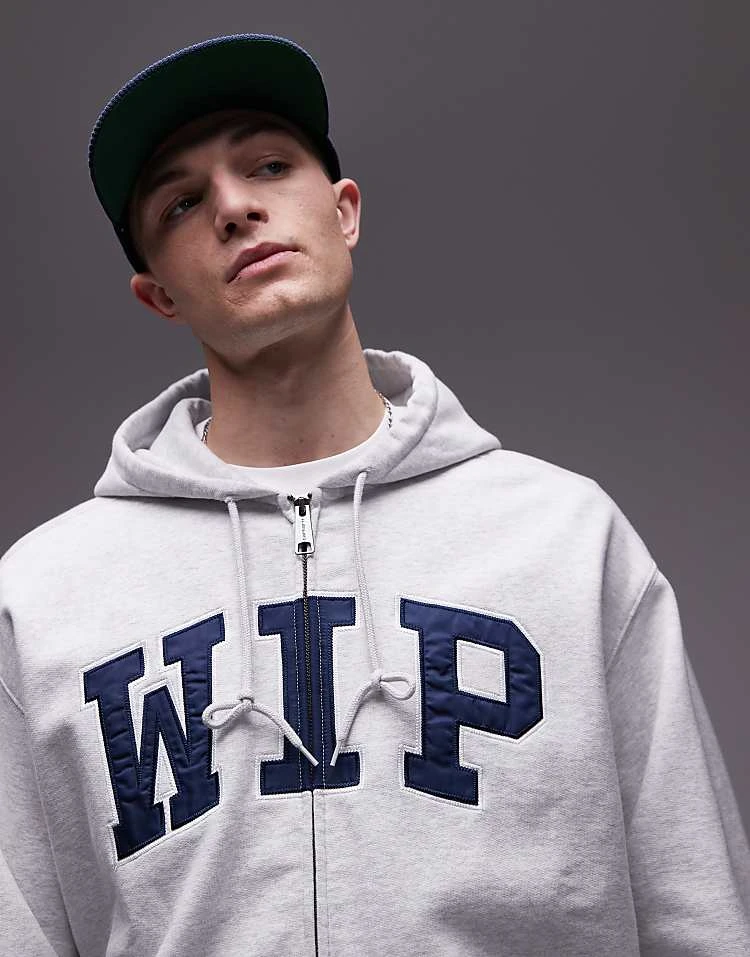 Carhartt WIP Zip Up Hoodie In Grey For Men 5 Carhartt WIP Zip Up Hoodie In Grey For Men - Image 5