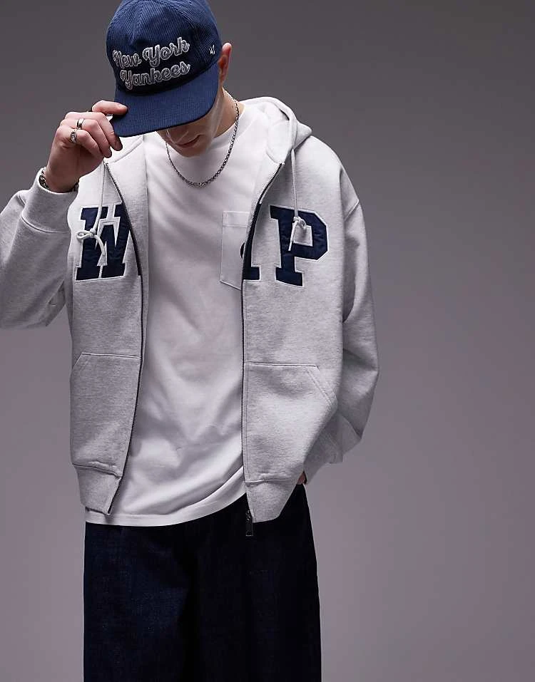 Carhartt WIP Zip Up Hoodie In Grey For Men 2 Carhartt WIP Zip Up Hoodie In Grey For Men - Image 2