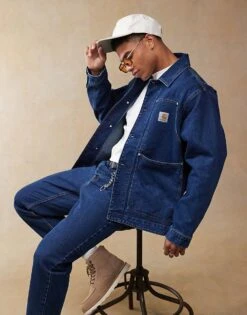 Carhartt WIP Og Double Front Denim Jacket In Mid Blue For Men -Carhartt WIP Sales 207890094 1 midblue 1