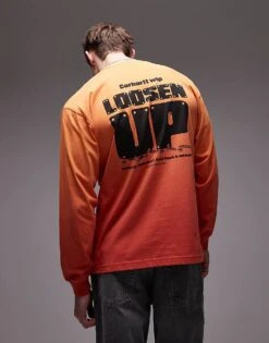 Carhartt WIP Light Work Graphic Long Sleeve T-shirt In Orange For Men -Carhartt WIP Sales 207890109 1 orange 1