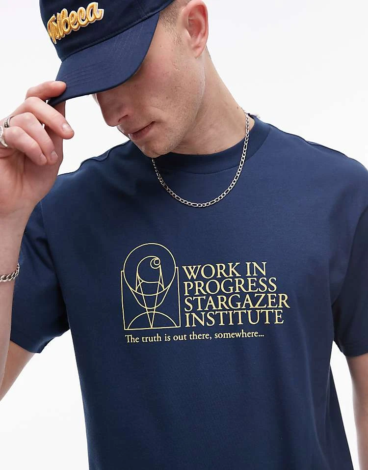 Carhartt WIP Stargazer Graphic T-shirt In Dusky Blue For Men 2 Carhartt WIP Stargazer Graphic T-shirt In Dusky Blue For Men - Image 2