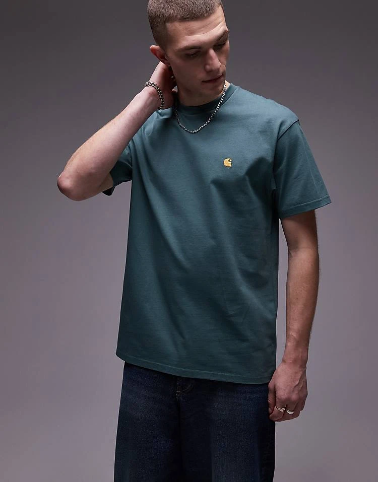 Carhartt WIP Chase T-shirt In Green For Men 1 Carhartt WIP Chase T-shirt In Green For Men