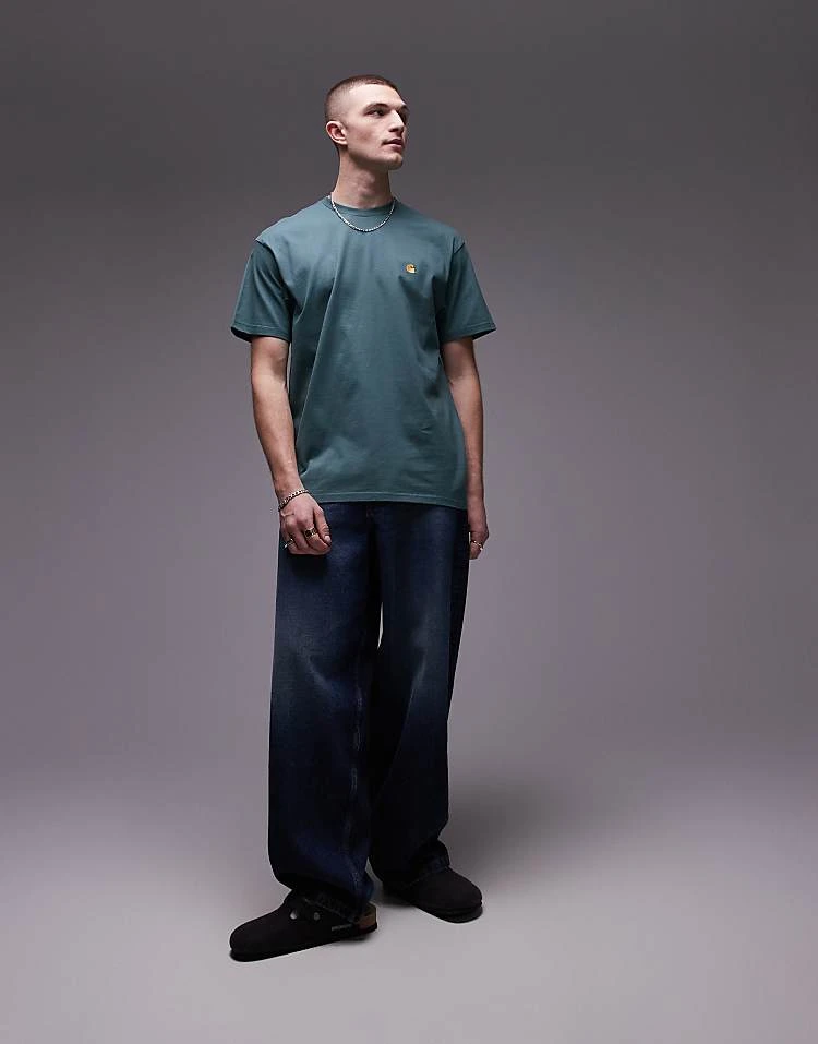 Carhartt WIP Chase T-shirt In Green For Men 2 Carhartt WIP Chase T-shirt In Green For Men - Image 2