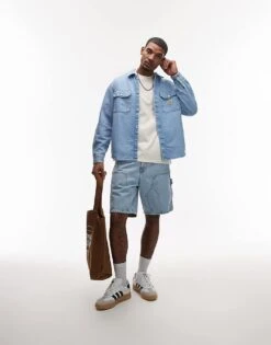 Carhartt WIP Harvey Denim Shirt In Mid Blue For Men