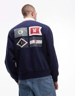 Carhartt WIP Flags Rugby Sweatshirt In Navy For Men -Carhartt WIP Sales 207906426 4