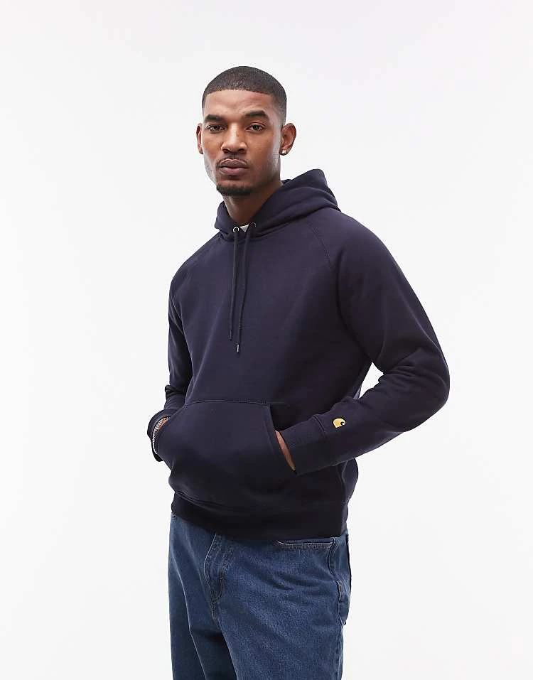 Carhartt WIP Chase Hoodie In Dark Navy For Men 1 Carhartt WIP Chase Hoodie In Dark Navy For Men