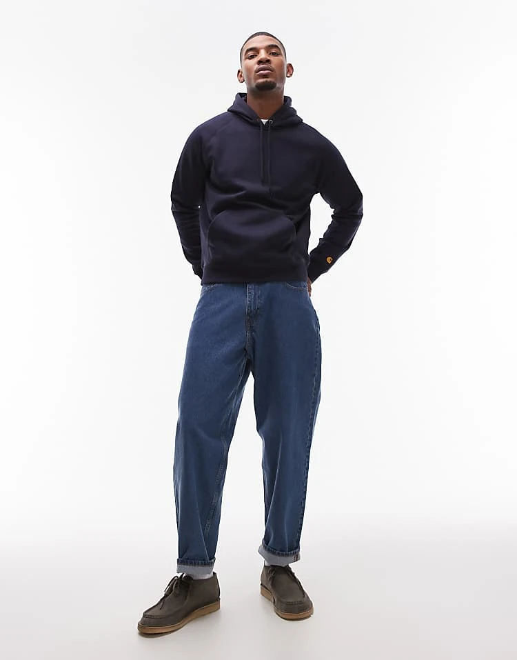 Carhartt WIP Chase Hoodie In Dark Navy For Men 2 Carhartt WIP Chase Hoodie In Dark Navy For Men - Image 2