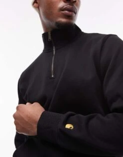 Carhartt WIP Chase Half Zip Sweathirt In Black For Men -Carhartt WIP Sales 207906489 4