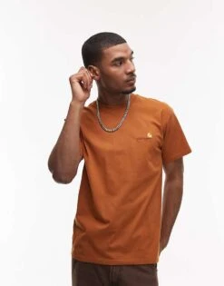 Carhartt WIP American Script T-shirt In Orange For Men