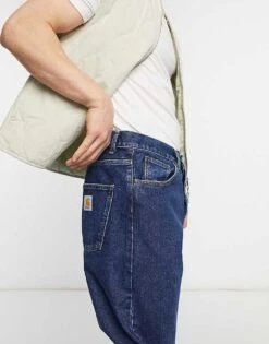 Carhartt WIP Newel Relaxed Tapered Fit Jeans In Stone Wash Blue For Men -Carhartt WIP Sales 22974516 3